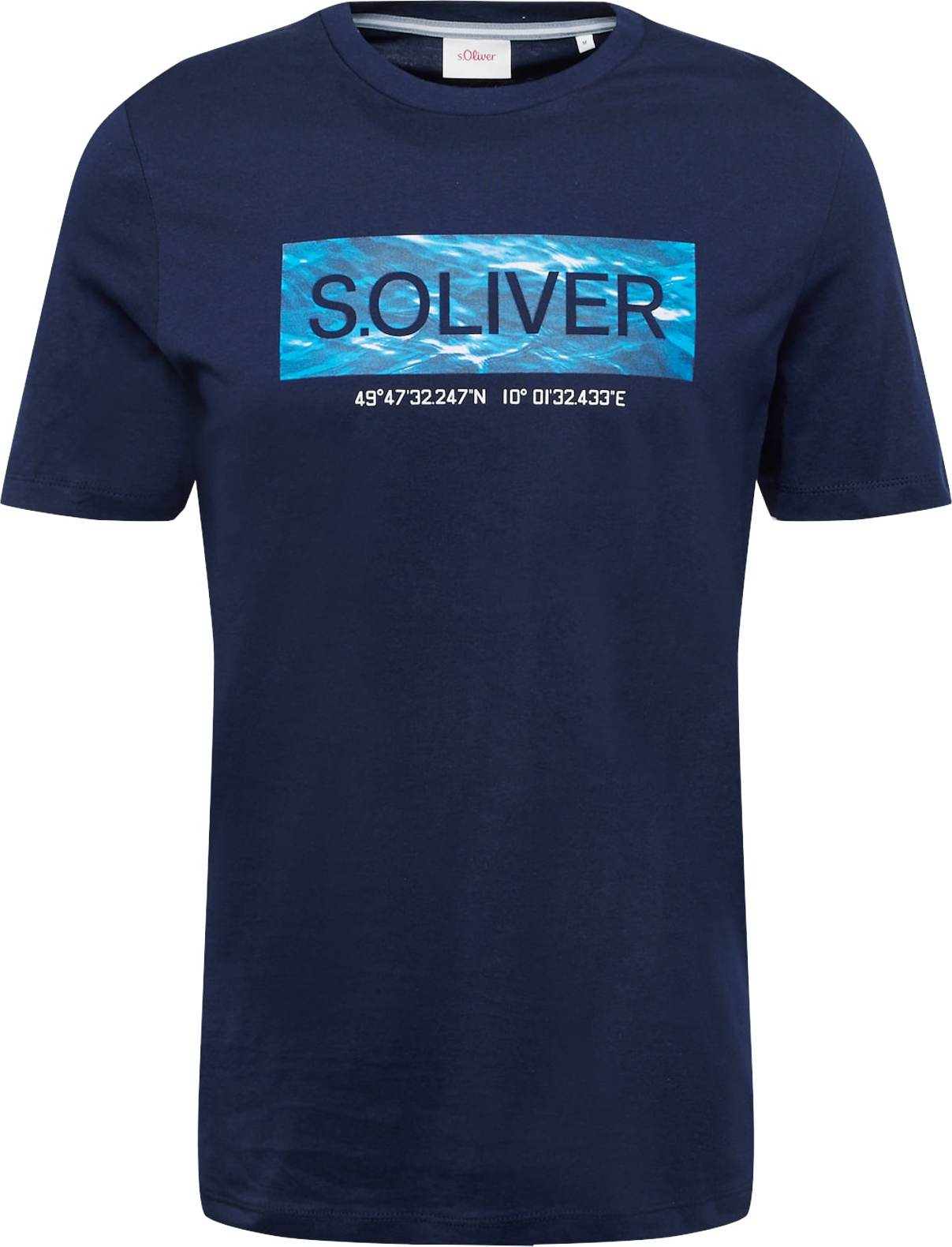 Tričko s.Oliver azurová / tmavě modrá / bílá