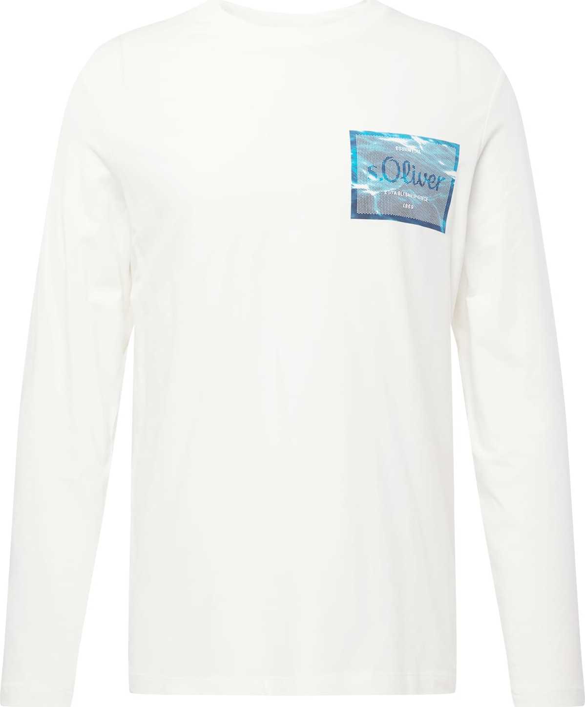 Tričko s.Oliver námořnická modř / azurová / bílá