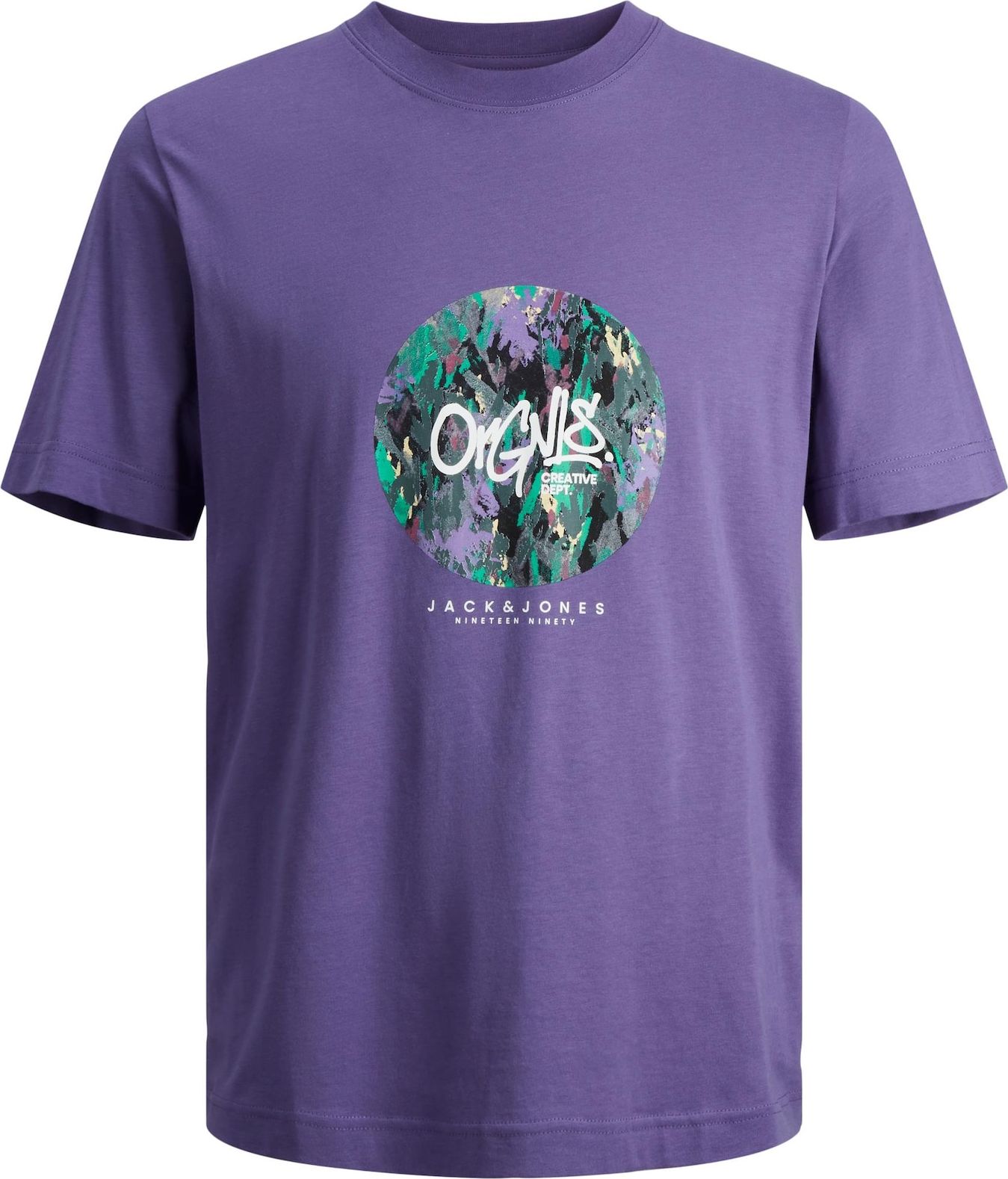 Tričko 'SILVER LAKE' jack & jones zelená / fialová / černá / bílá