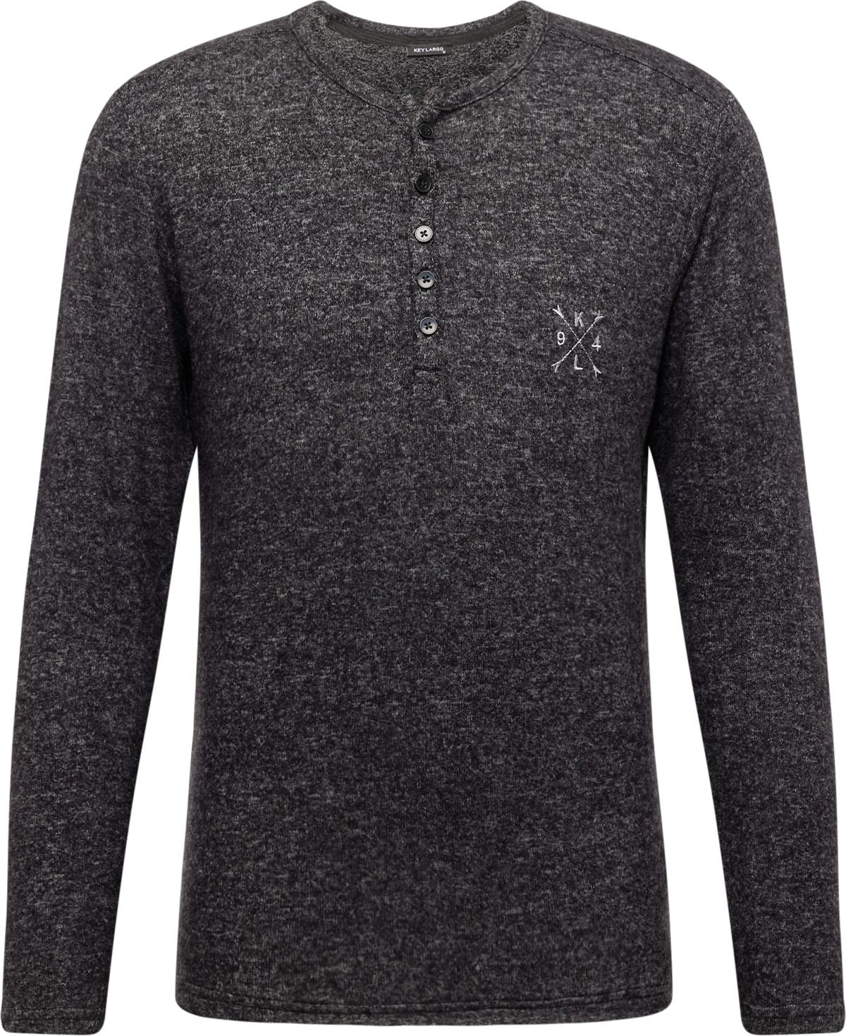 Tričko 'TARGET' Key Largo černý melír / bílá