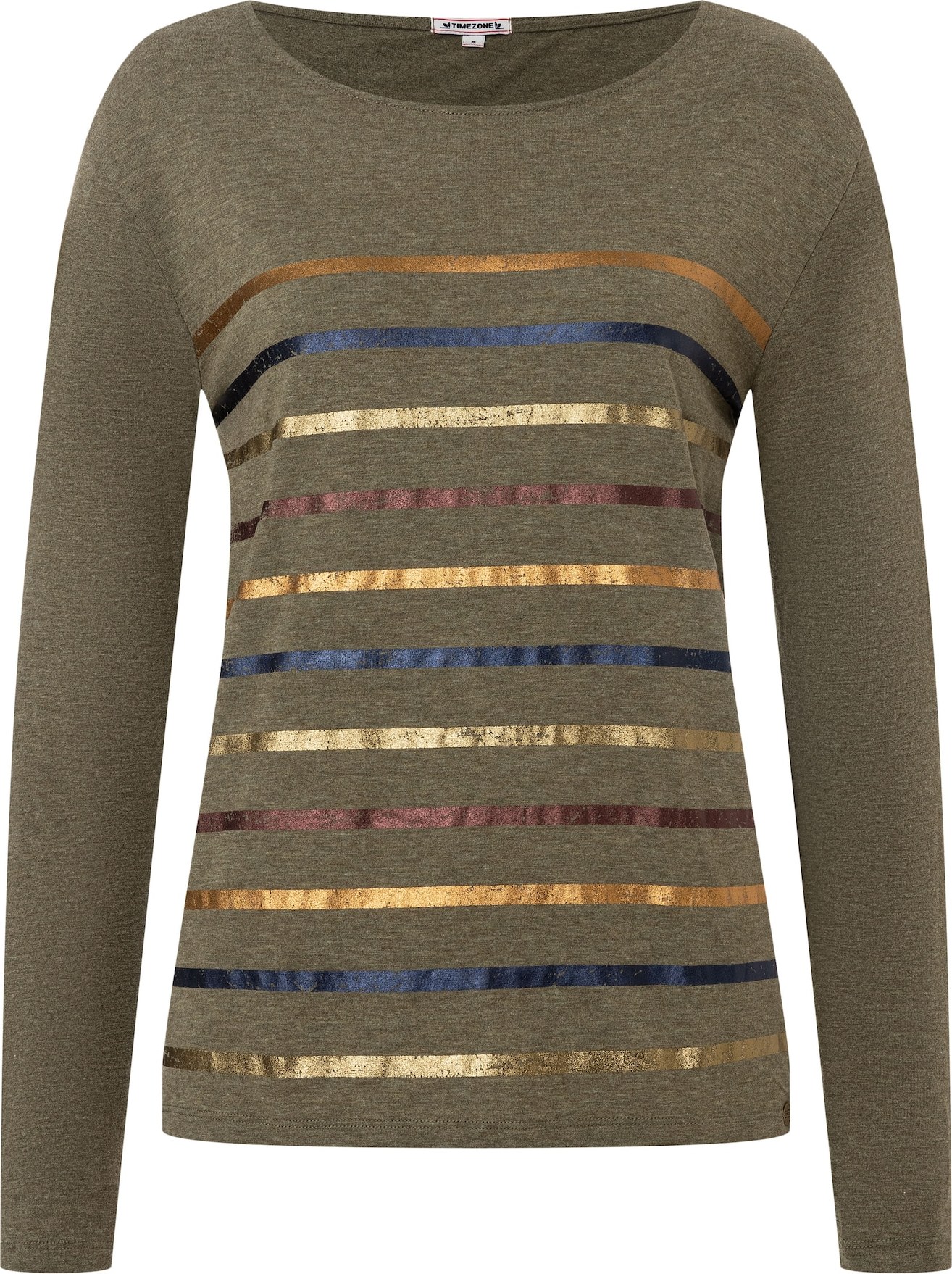 Tričko Timezone námořnická modř / hnědá / zlatá / olivová