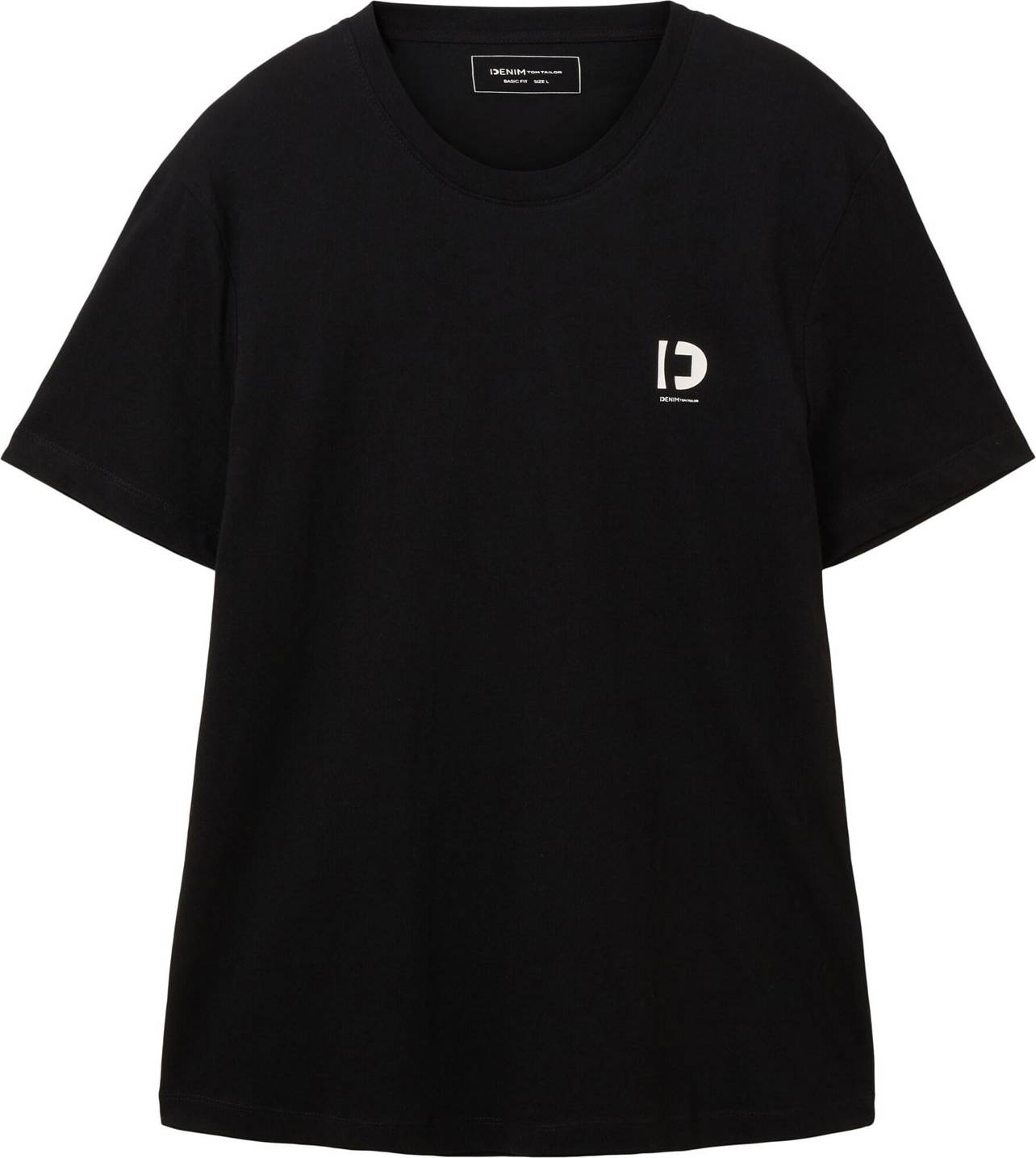 Tričko Tom Tailor Denim černá / bílá