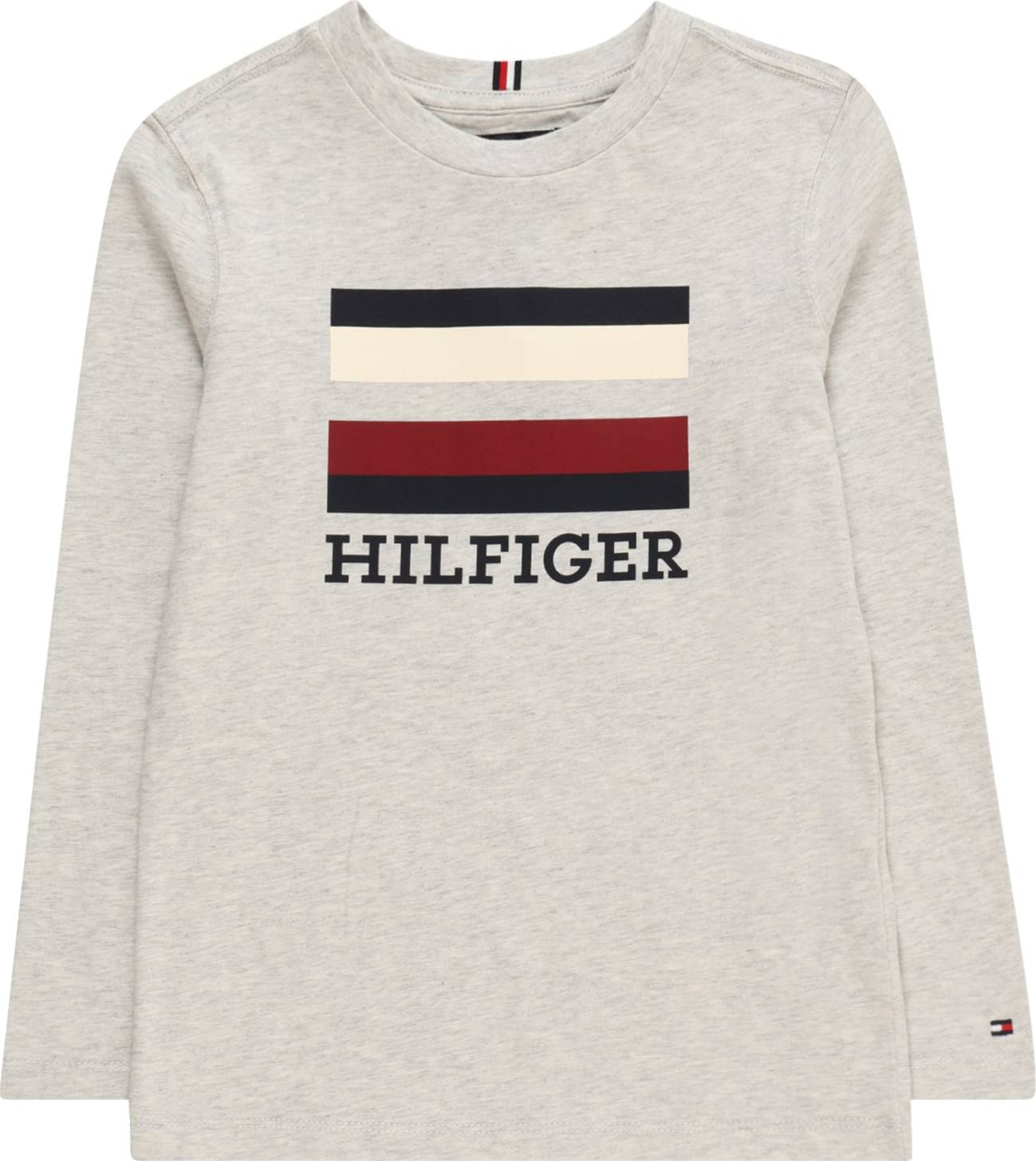 Tričko Tommy Hilfiger světle šedá / červená / vínově červená / bílá