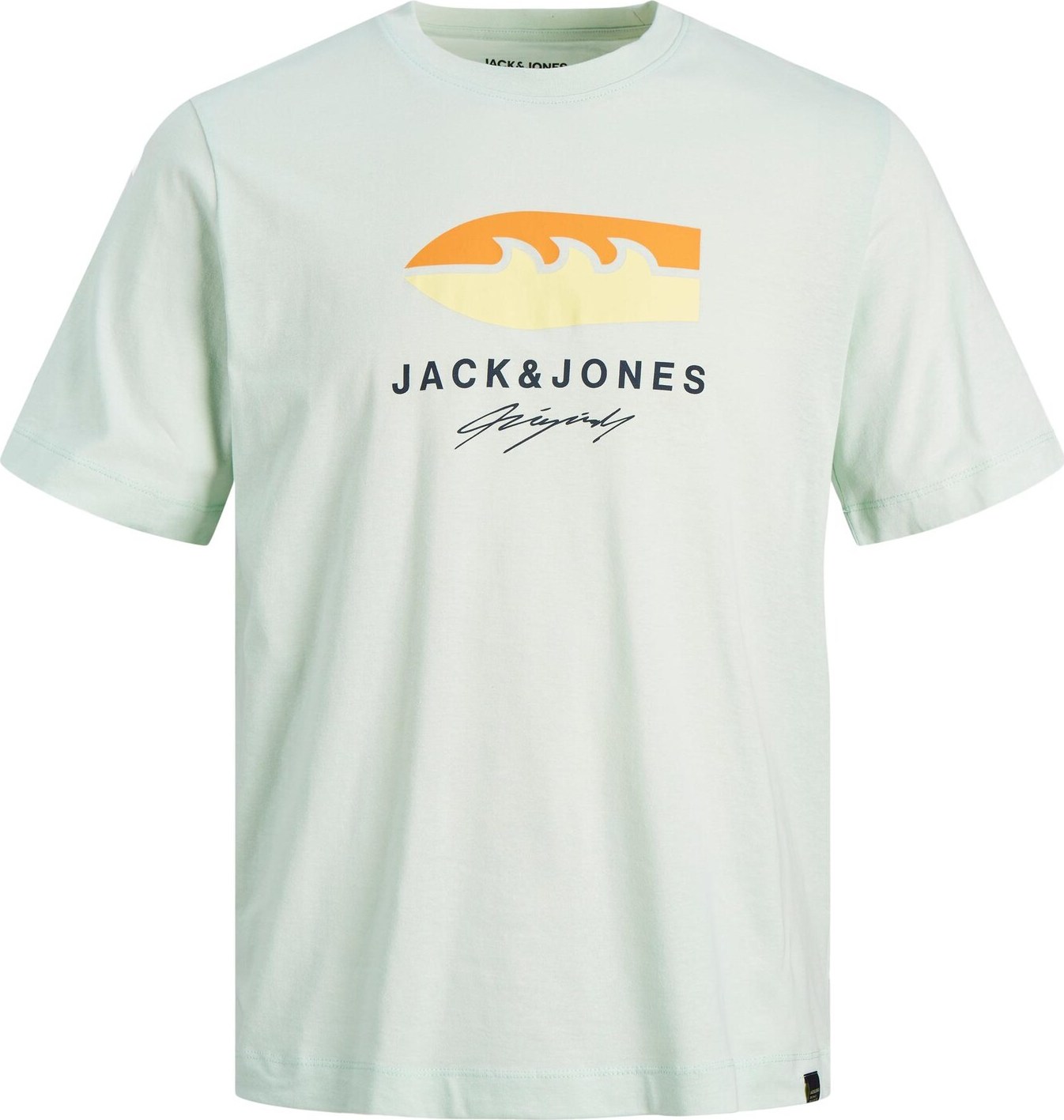 Tričko 'Tulum' jack & jones pastelová modrá / světle žlutá / oranžová / černá