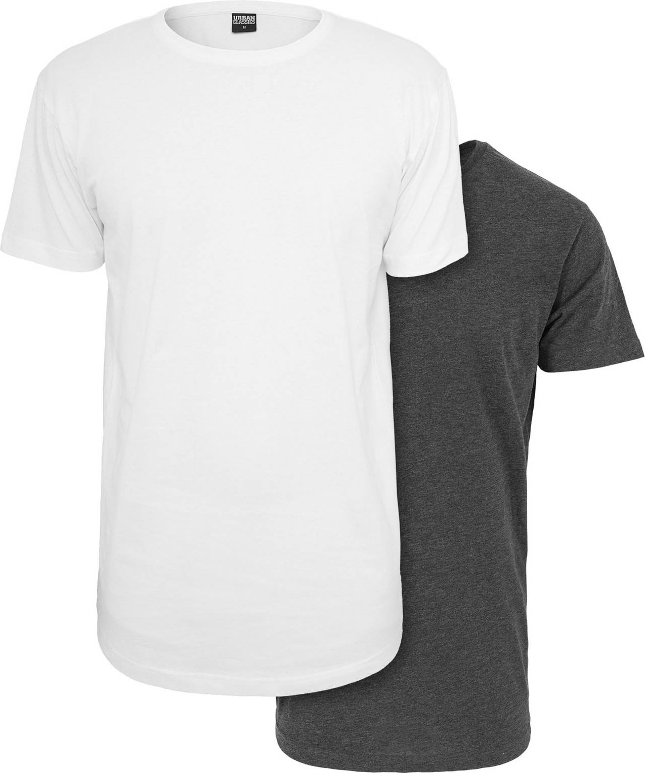 Tričko Urban Classics tmavě šedá / bílá