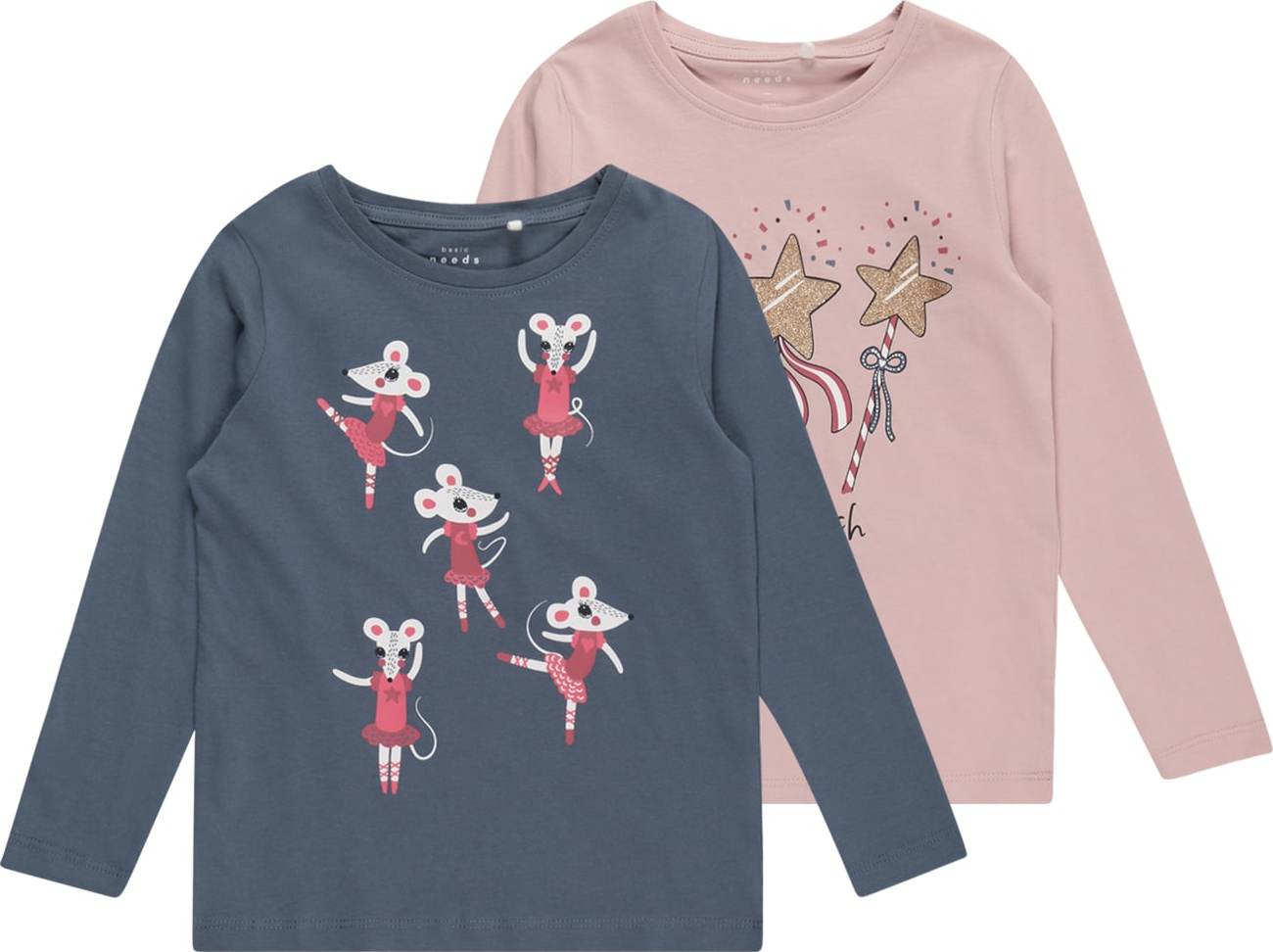 Tričko 'Veen' name it chladná modrá / šeříková / pink / bílá