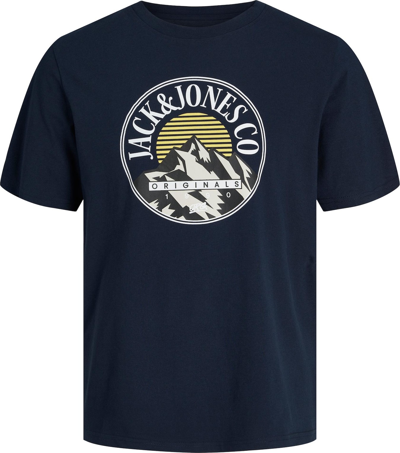 Tričko 'WALTER' jack & jones noční modrá / citronová / bílá