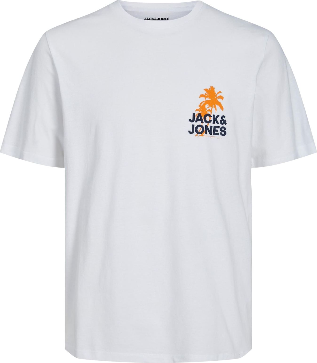 Tričko 'WAVY' jack & jones námořnická modř / oranžová / bílá