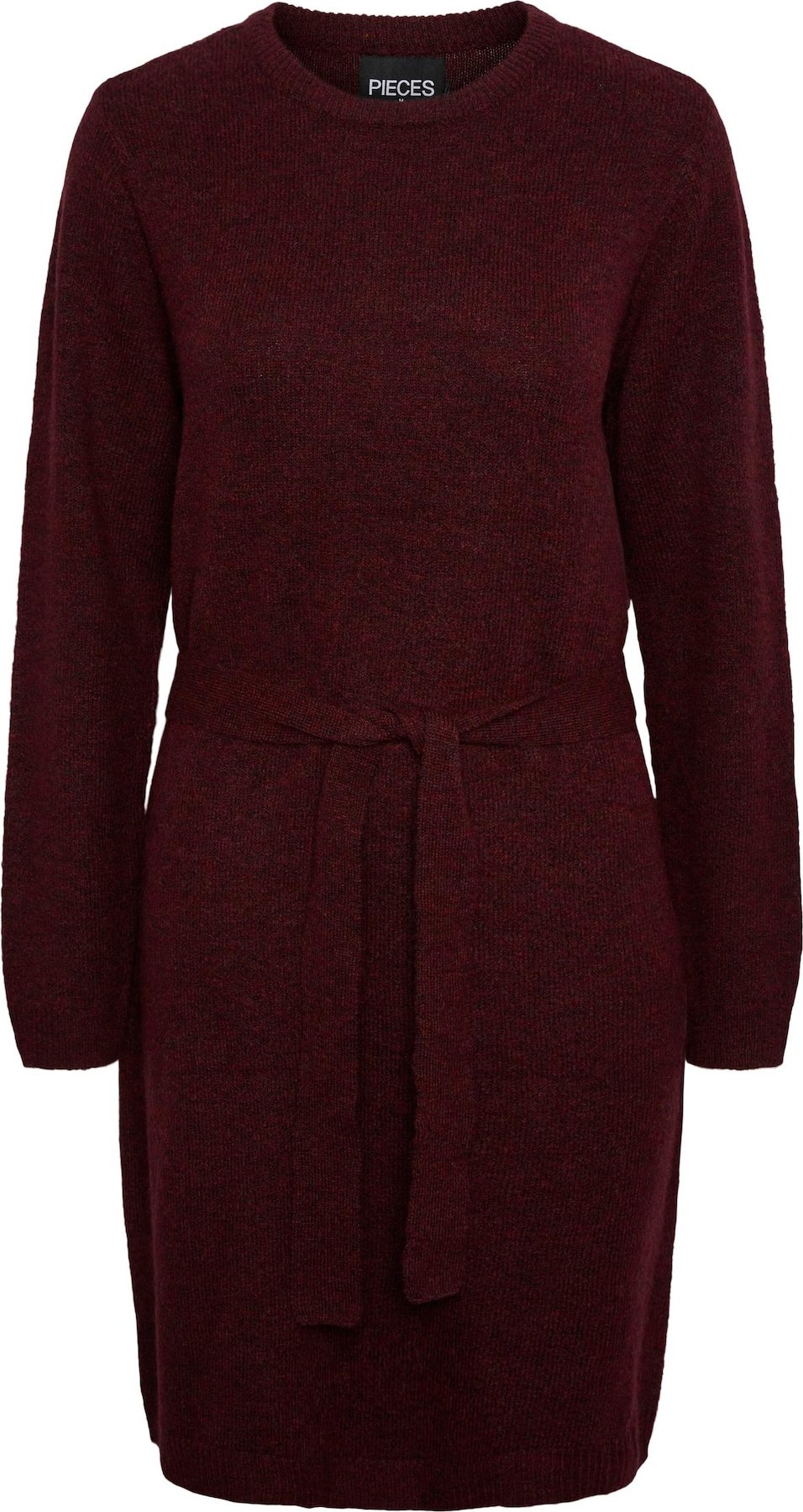 Úpletové šaty 'JULIANA' Pieces vínově červená