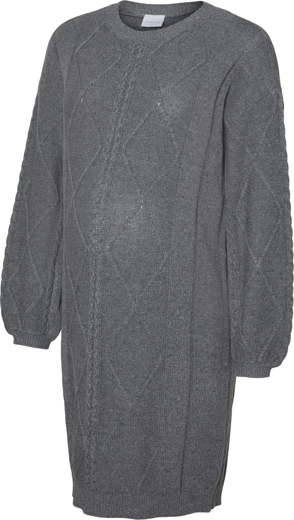 Úpletové šaty 'VIBE' Mamalicious čedičová šedá