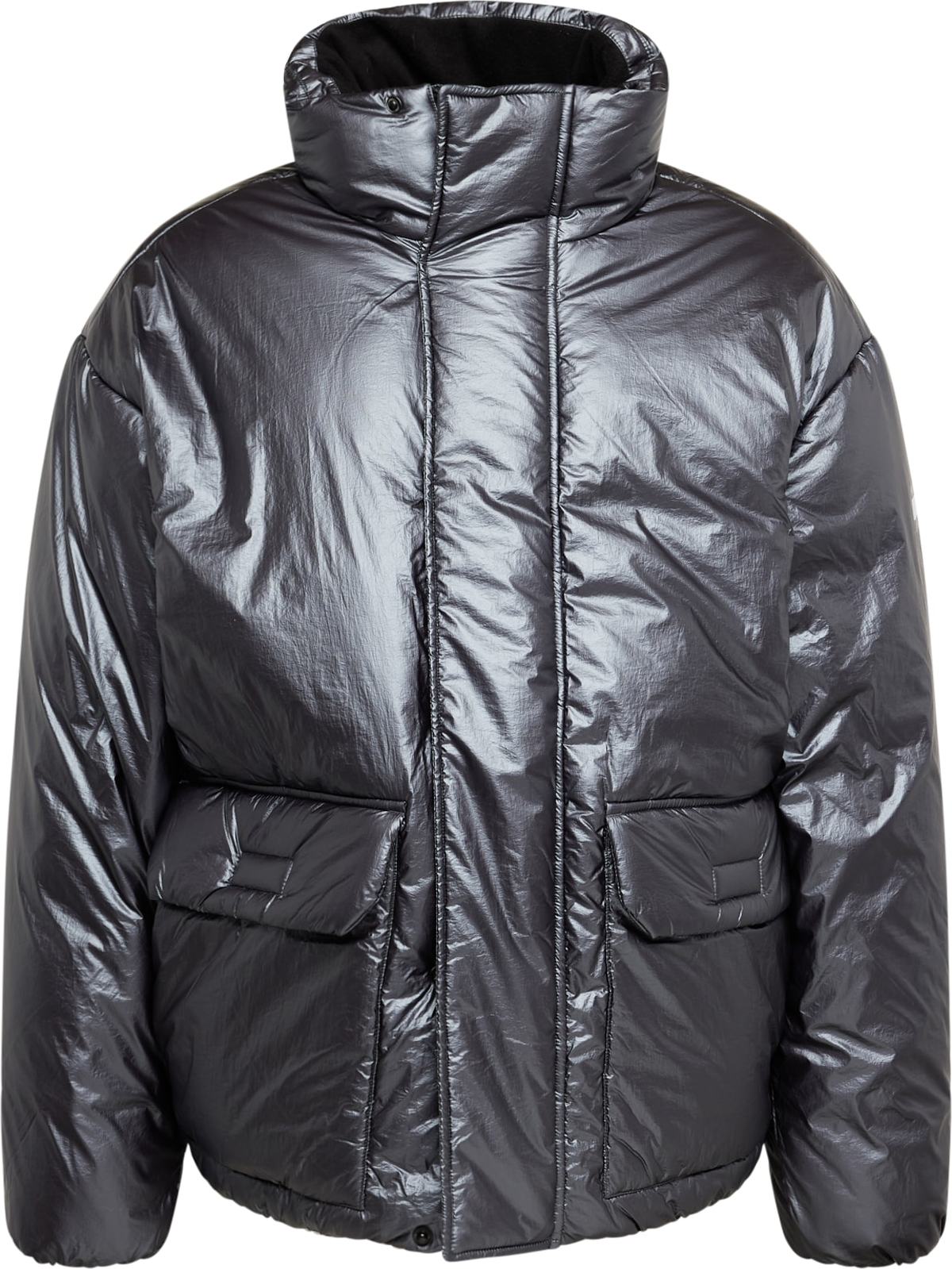 Zimní bunda Tommy Jeans stříbrně šedá