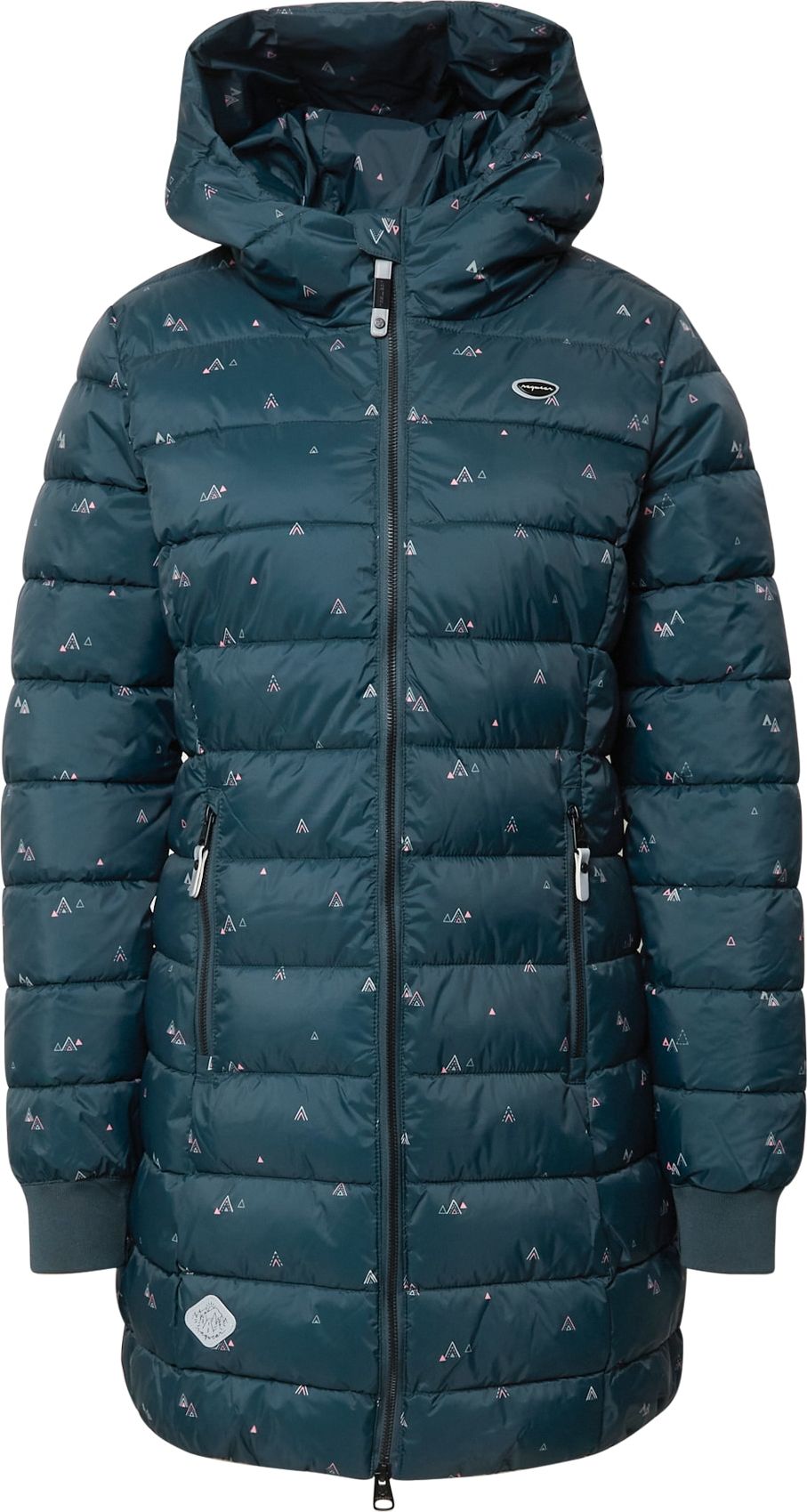 Zimní kabát 'Tiasa' Ragwear mátová / tmavě zelená / světle růžová