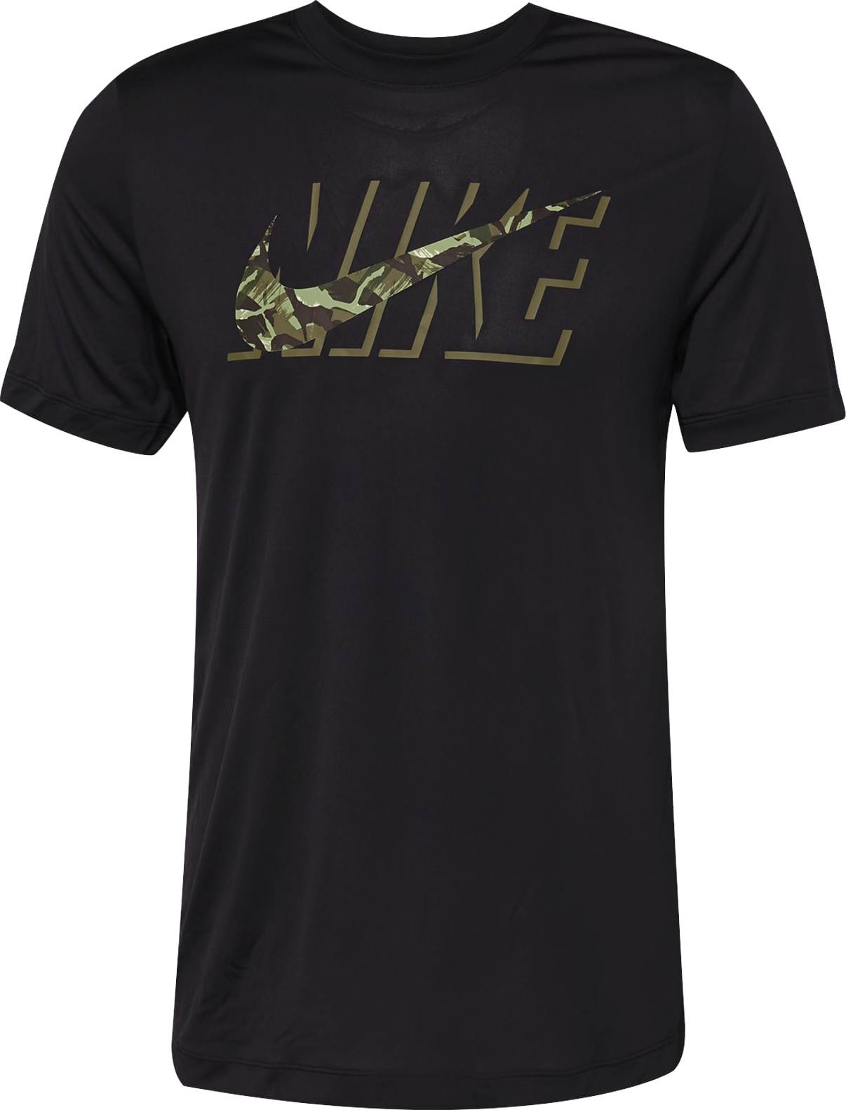 Funkční tričko Nike khaki / olivová / černá