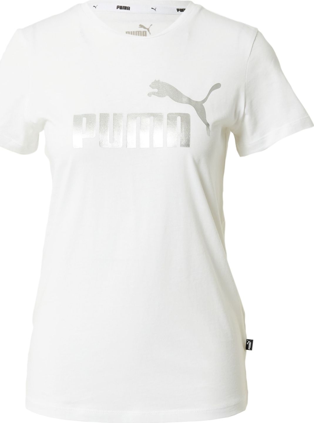 Funkční tričko 'ESS+' Puma stříbrná / bílá