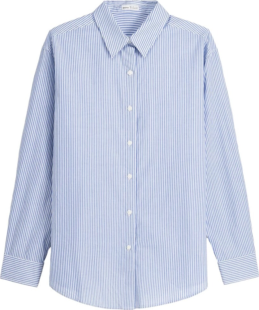 Halenka Bershka modrý melír / bílá