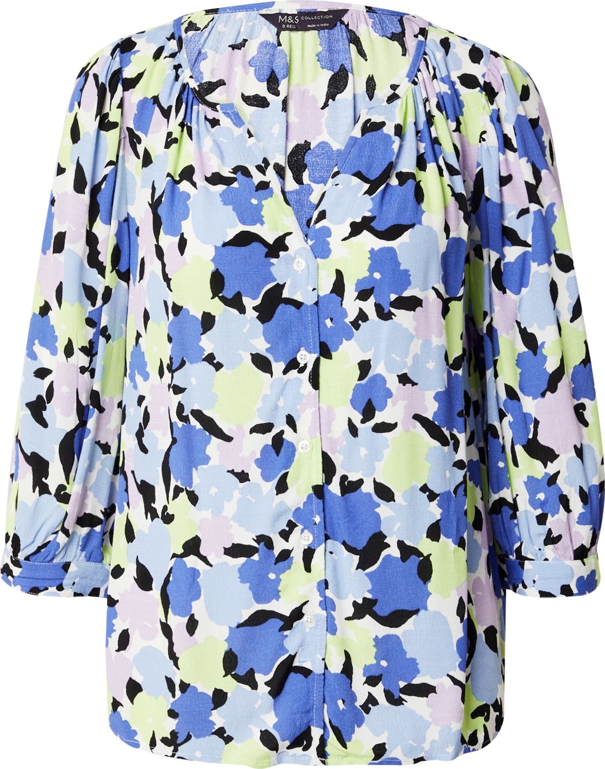 Halenka Marks & Spencer modrá / limetková / šeříková / bílá