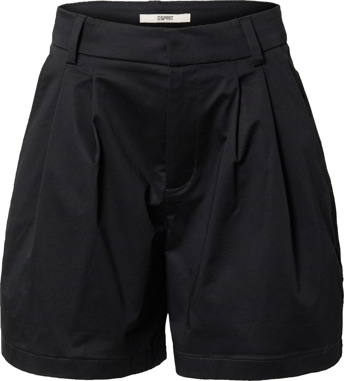Kalhoty se sklady v pase Esprit černá