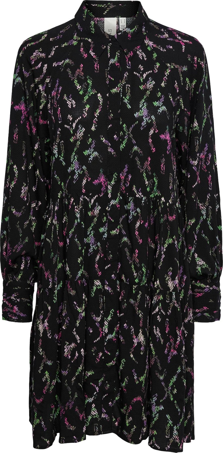 Košilové šaty 'LINIRA' Y.A.S světle zelená / tmavě fialová / pink / černá
