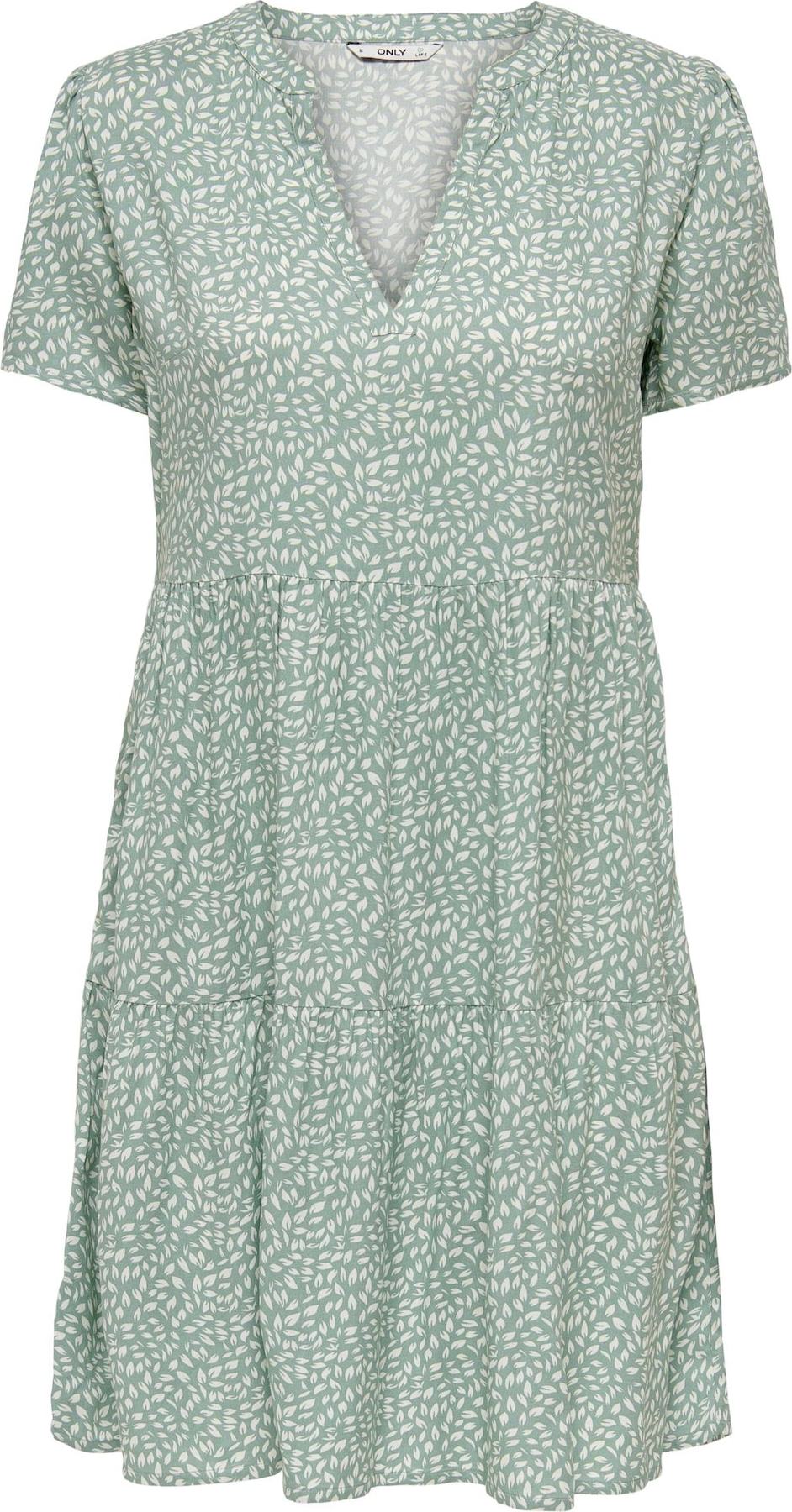 Letní šaty Only pastelově zelená / bílá