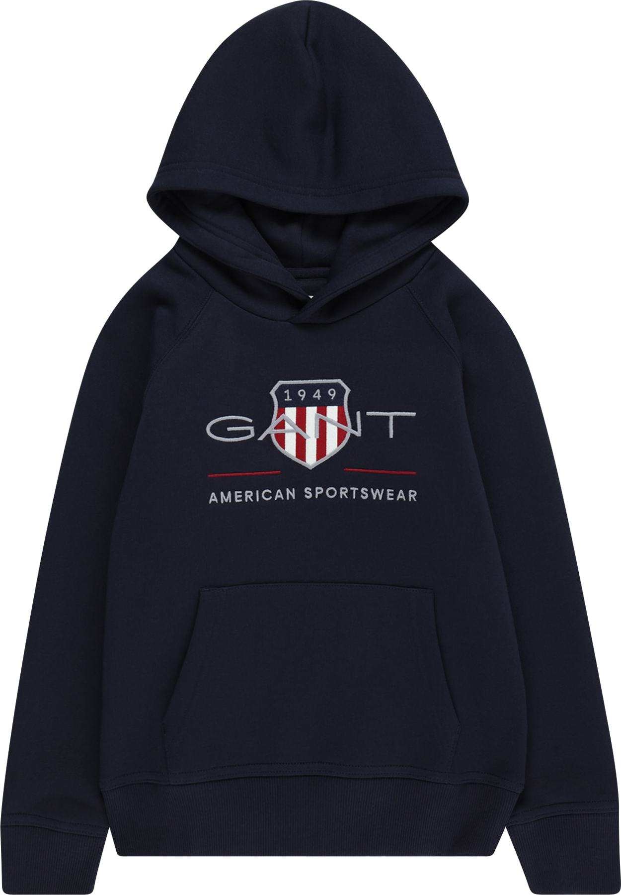 Mikina Gant tmavě modrá / šedá / červená / bílá