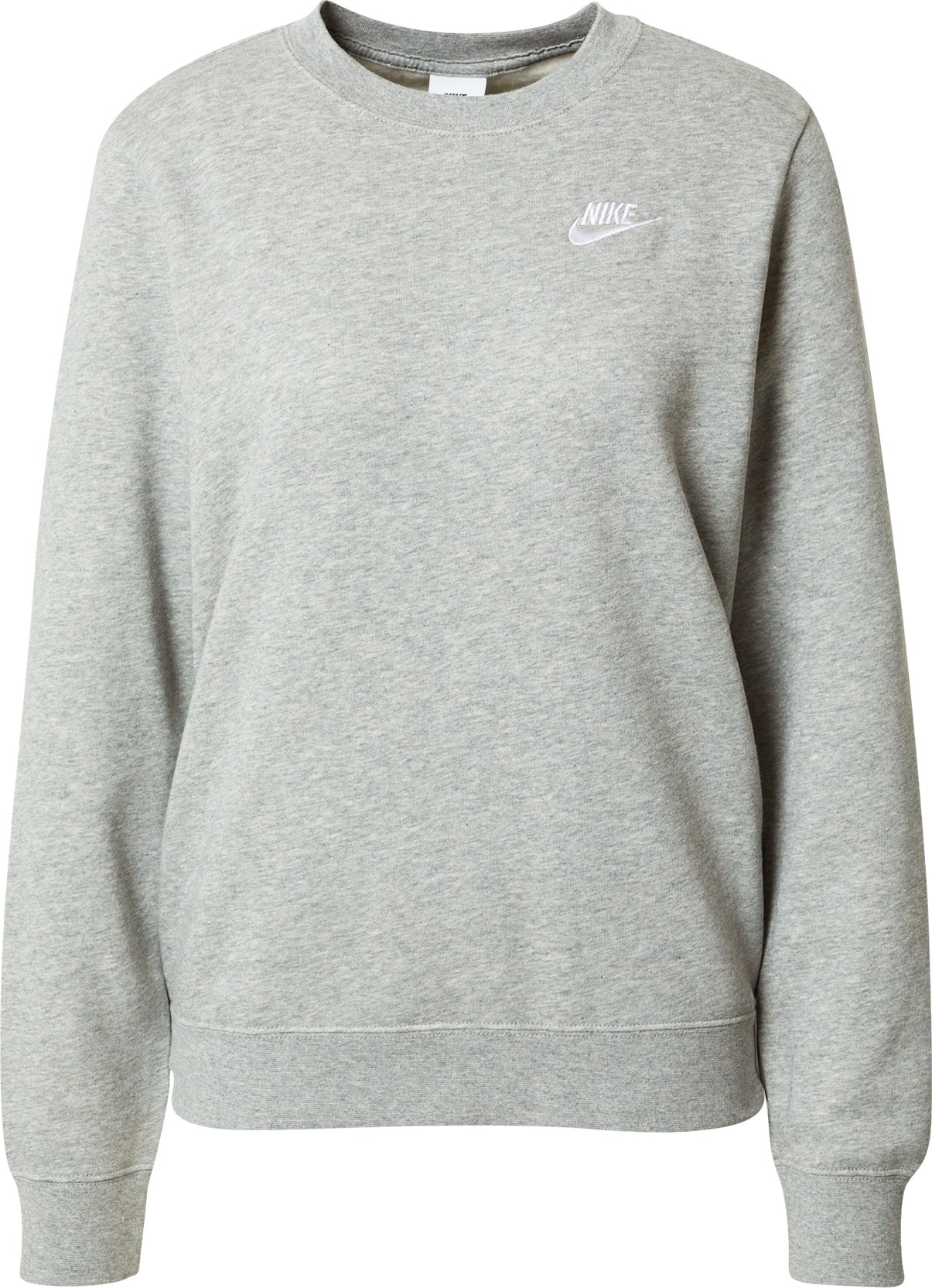 Mikina 'Club Fleece' Nike Sportswear šedý melír / bílá
