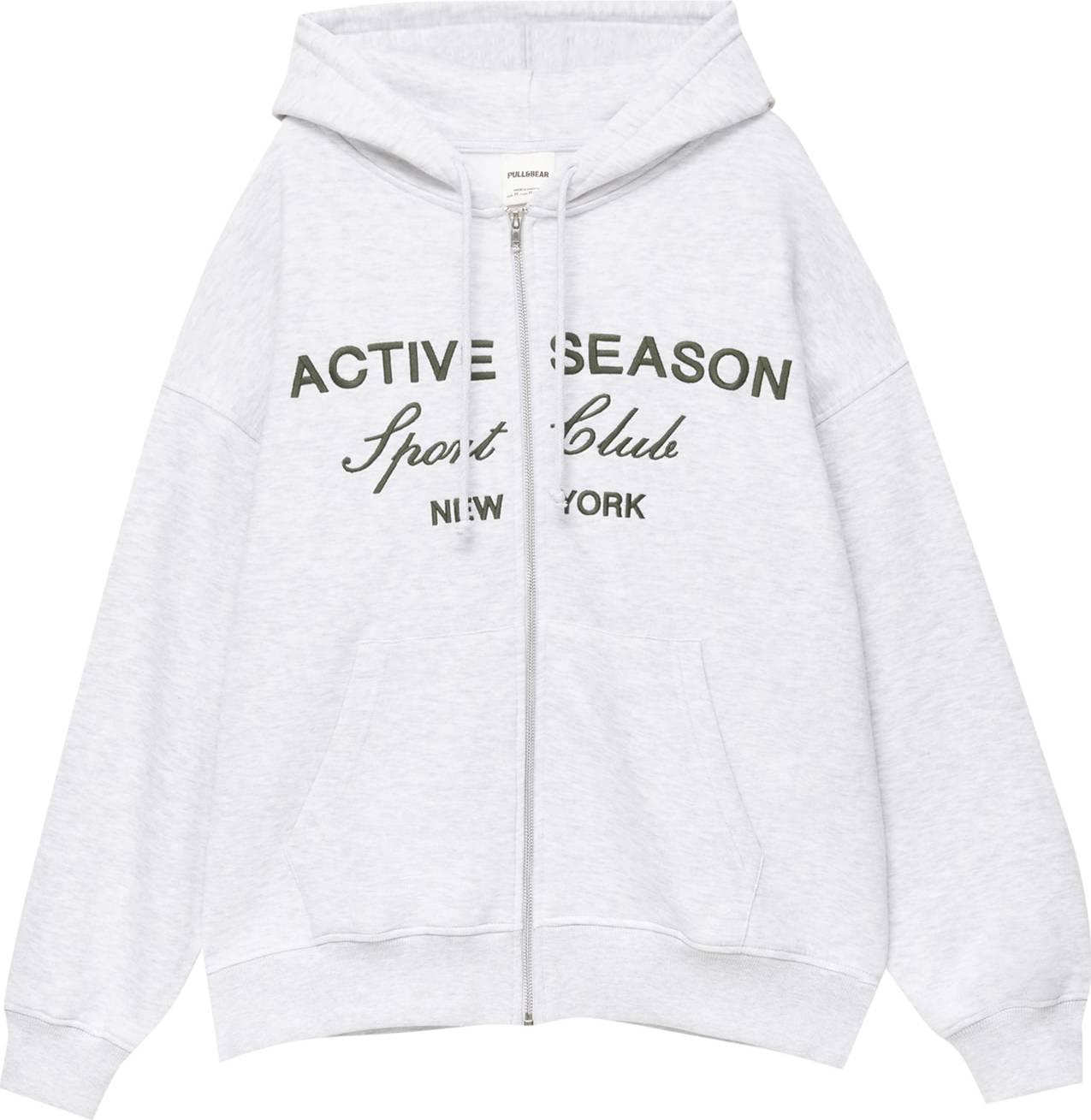 Mikina Pull&Bear šedý melír / černá