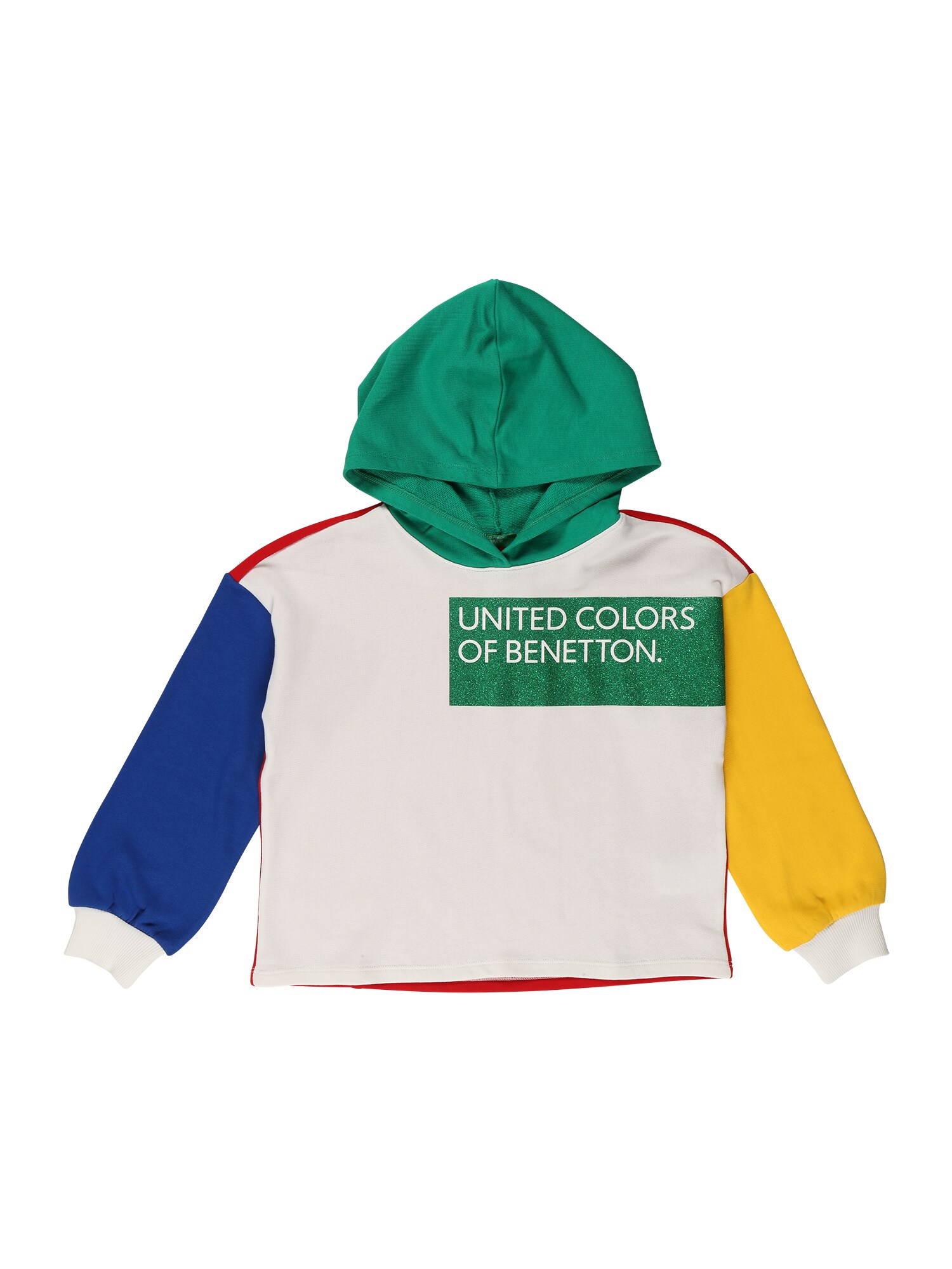 Mikina United Colors of Benetton zelená / červená / bílá