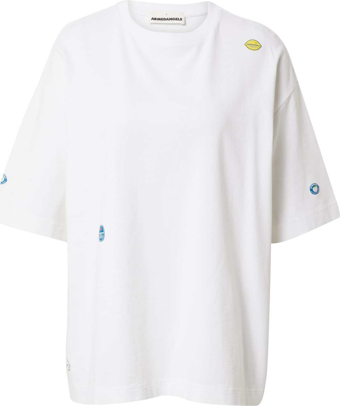 Oversized tričko 'LAURI' ARMEDANGELS modrá / žlutá / bílá