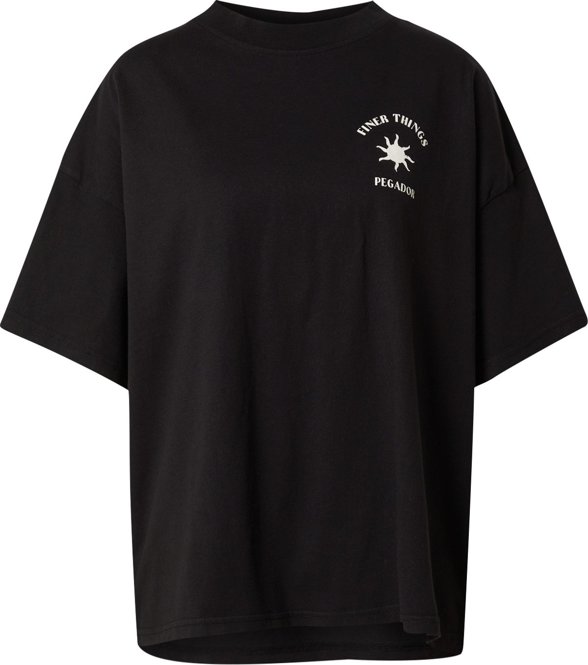 Oversized tričko 'Siena' Pegador černá / přírodní bílá