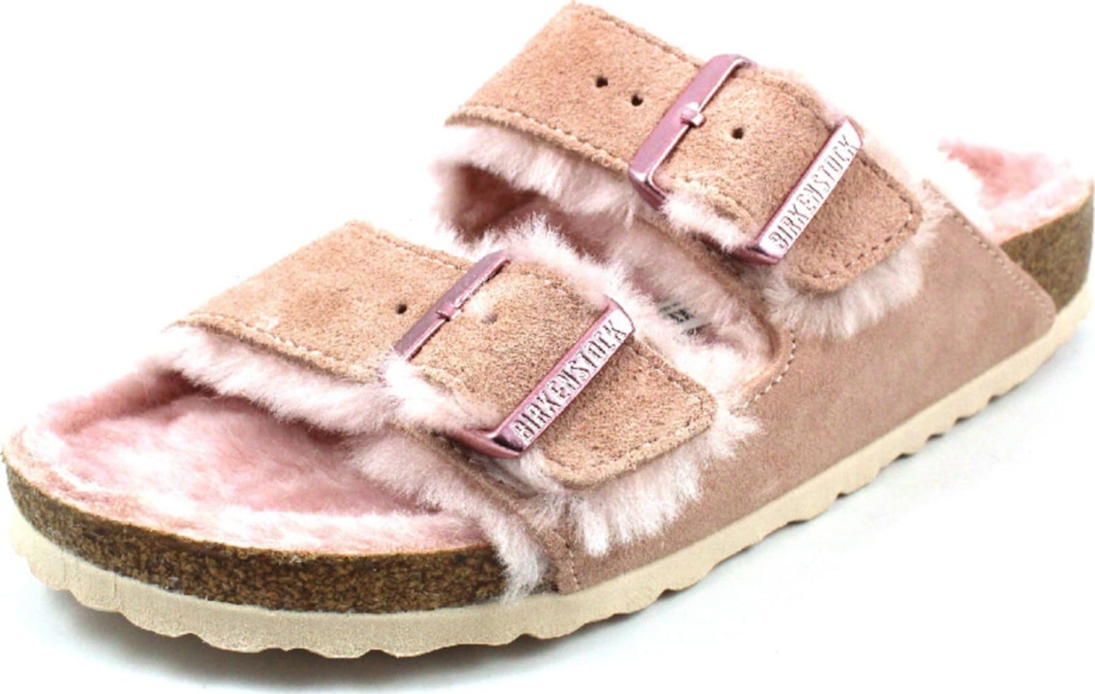 Pantofle 'ARIZONA SHERLING' Birkenstock světle růžová