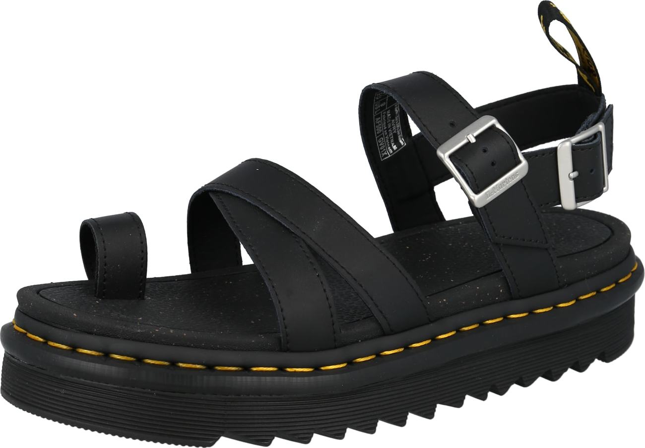 Páskové sandály 'Avry' Dr. Martens žlutá / černá