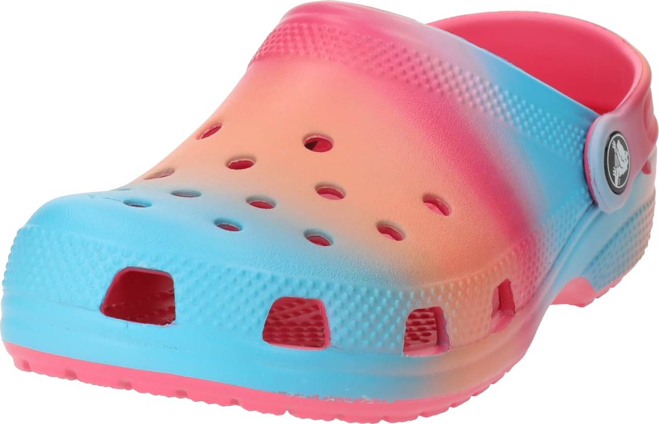 Polobotky Crocs světlemodrá / lososová / pink