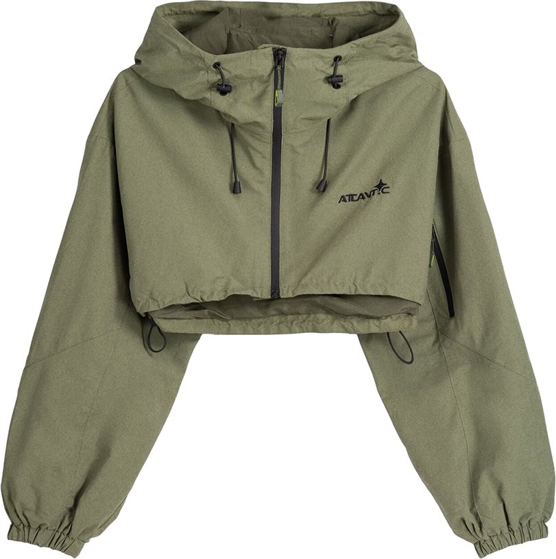 Přechodná bunda Bershka khaki / černá