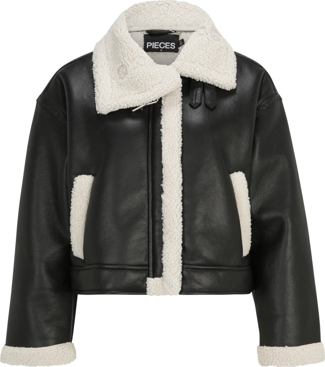 Přechodná bunda 'JANELLE' Pieces Petite starobéžová / černá