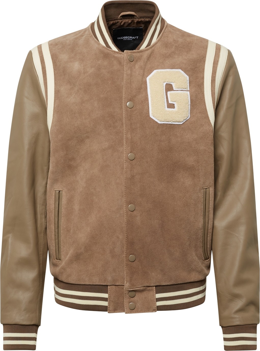 Přechodná bunda 'Melrose' Goosecraft krémová / světle hnědá / bílá