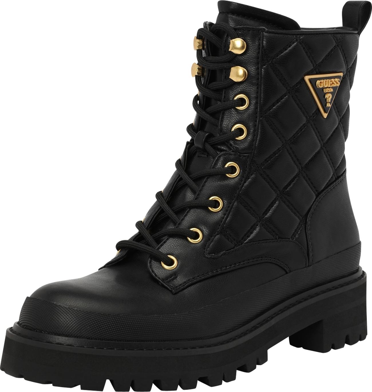 Šněrovací kozačky 'Badae' Guess zlatá / černá