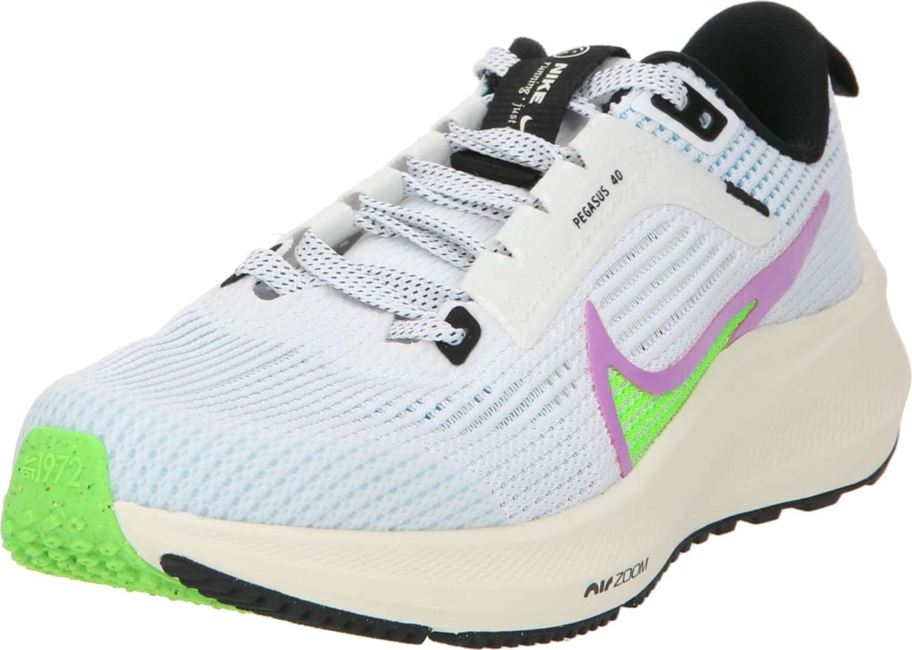 Sportovní boty 'Air Zoom Pegasus 40' Nike svítivě zelená / fialová / černá / bílá