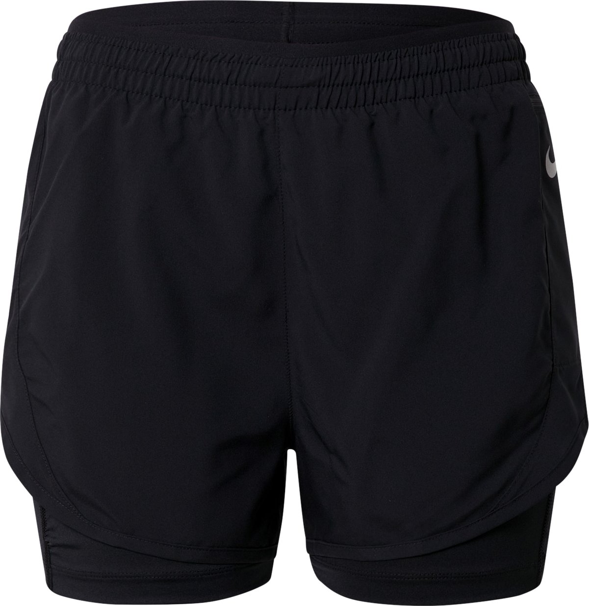 Sportovní kalhoty 'Tempo Luxe' Nike černá / stříbrná