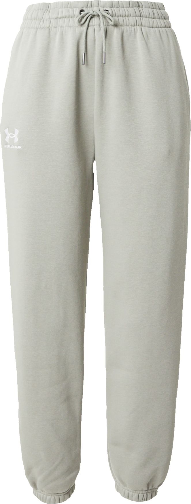 Sportovní kalhoty 'Essential' Under Armour pastelově zelená / bílá
