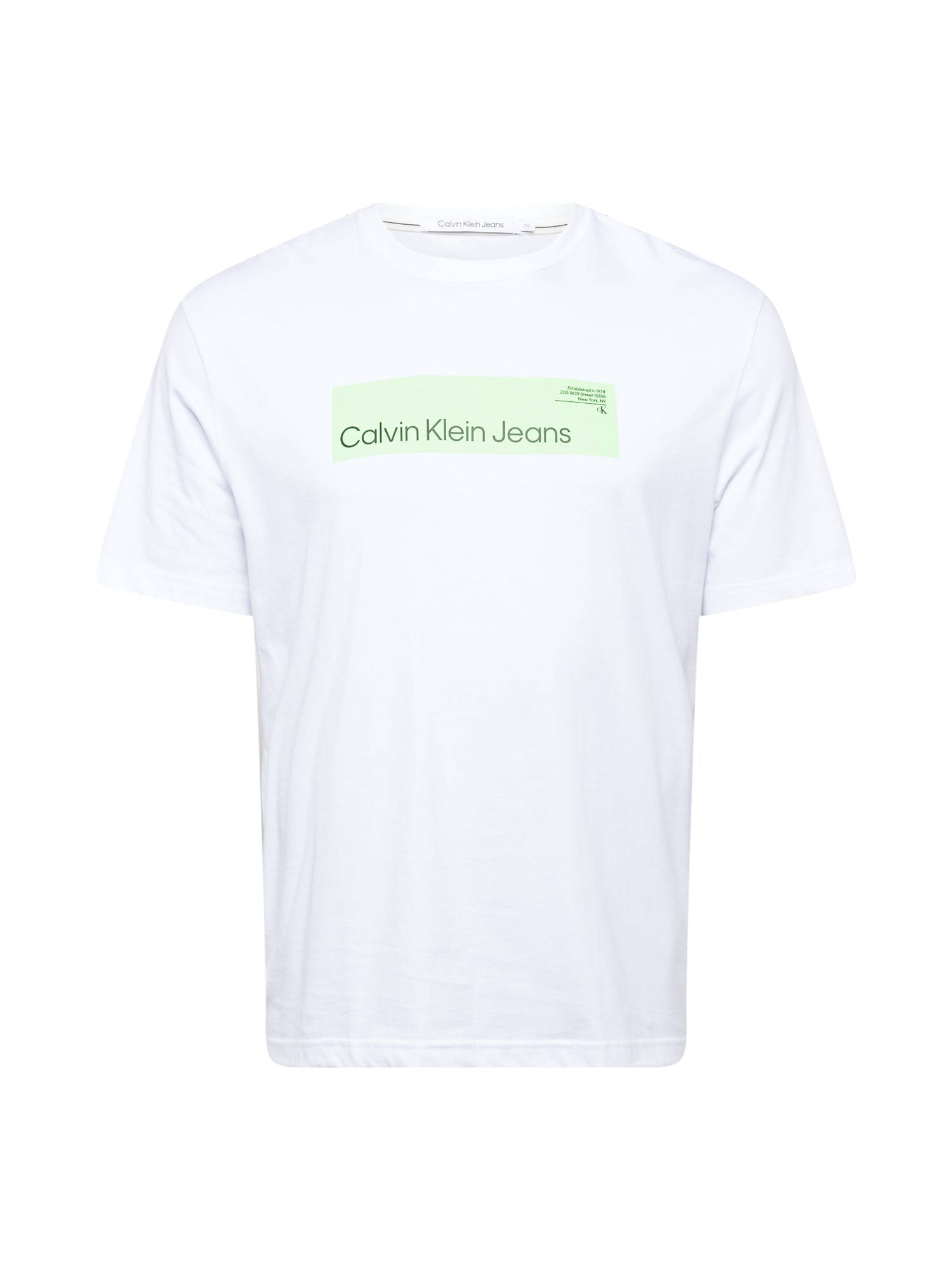 Tričko Calvin Klein Jeans Plus limetková / bílá