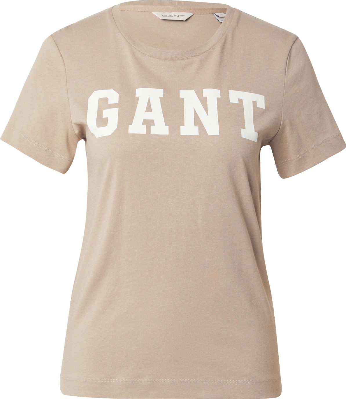 Tričko Gant tmavě béžová / bílá