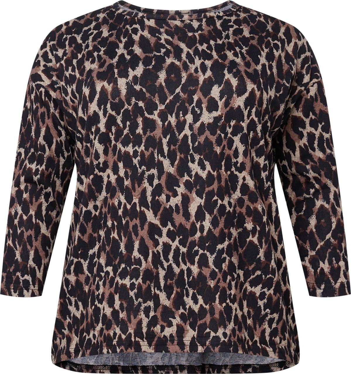 Tričko 'ALBA' ONLY Carmakoma režná / mokka / černá