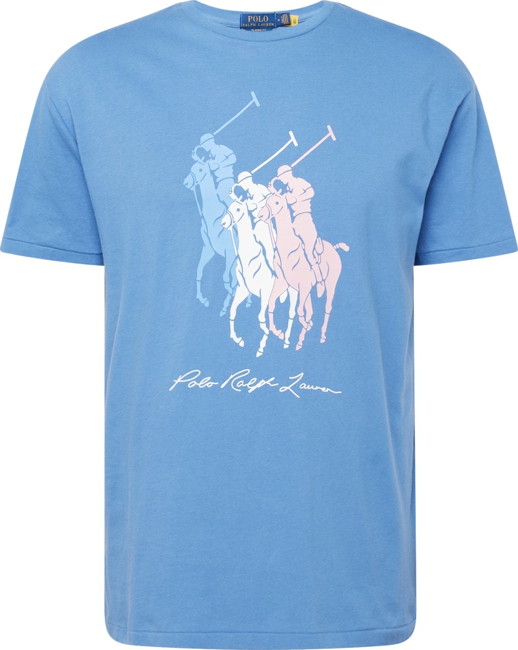 Tričko Polo Ralph Lauren modrá / světlemodrá / starorůžová / bílá