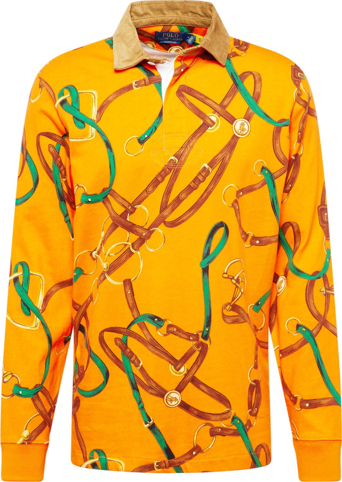 Tričko Polo Ralph Lauren světle béžová / hnědá / nefritová / oranžová