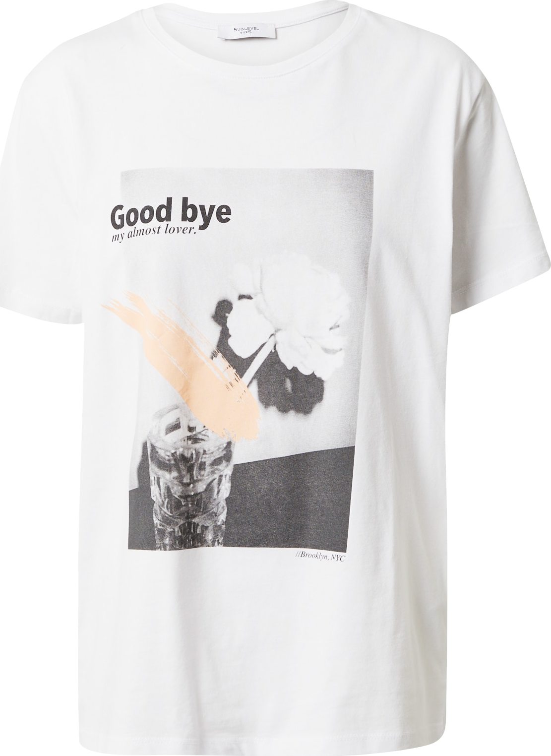 Tričko Sublevel béžová / světle šedá / černá / offwhite