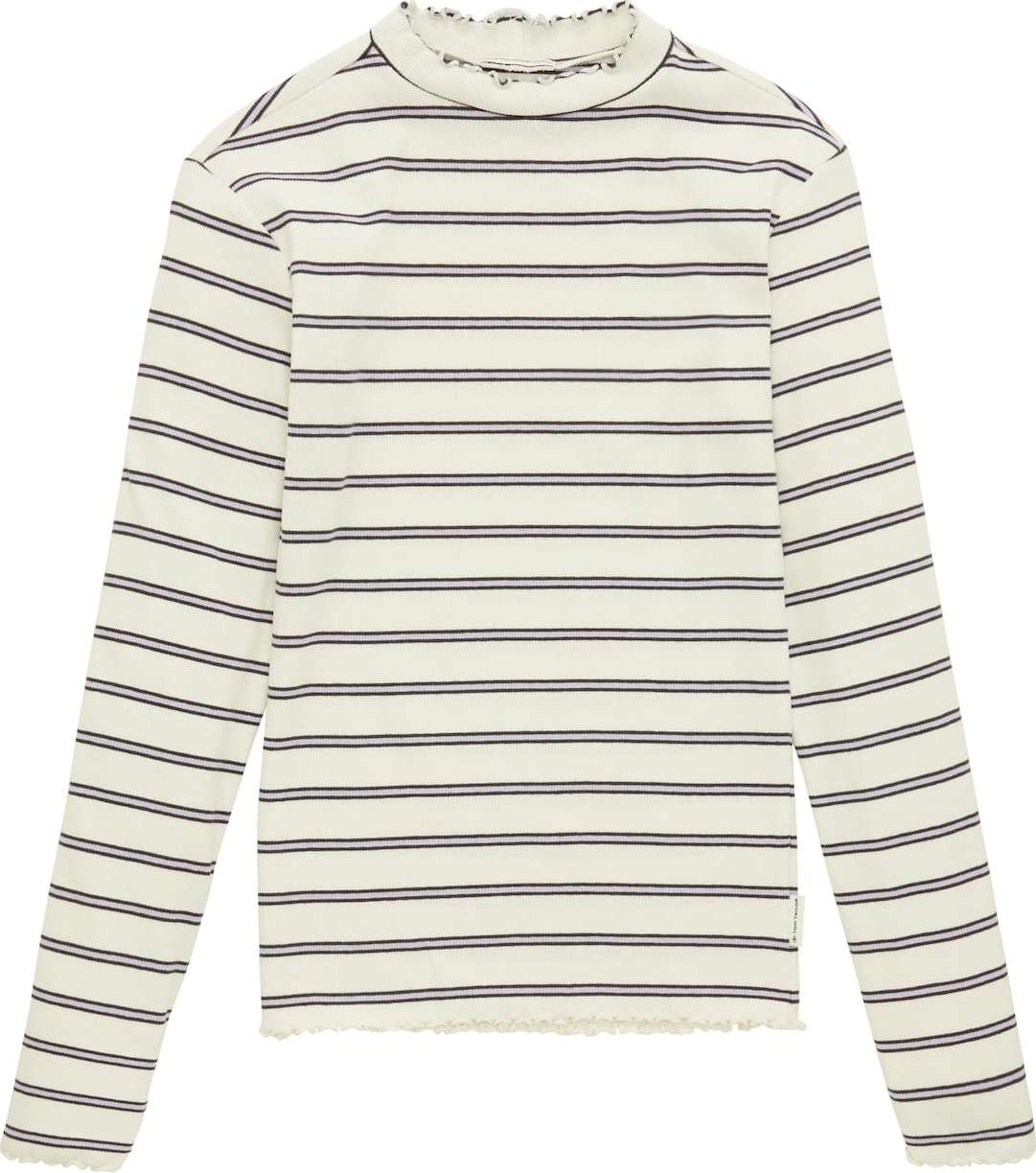 Tričko Tom Tailor pastelová fialová / černá / barva bílé vlny