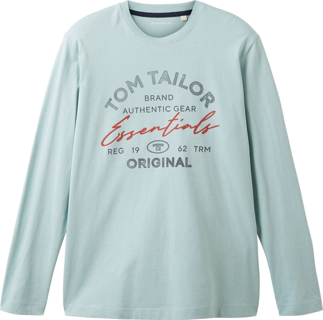 Tričko Tom Tailor pastelová modrá / tmavě šedá / humrová