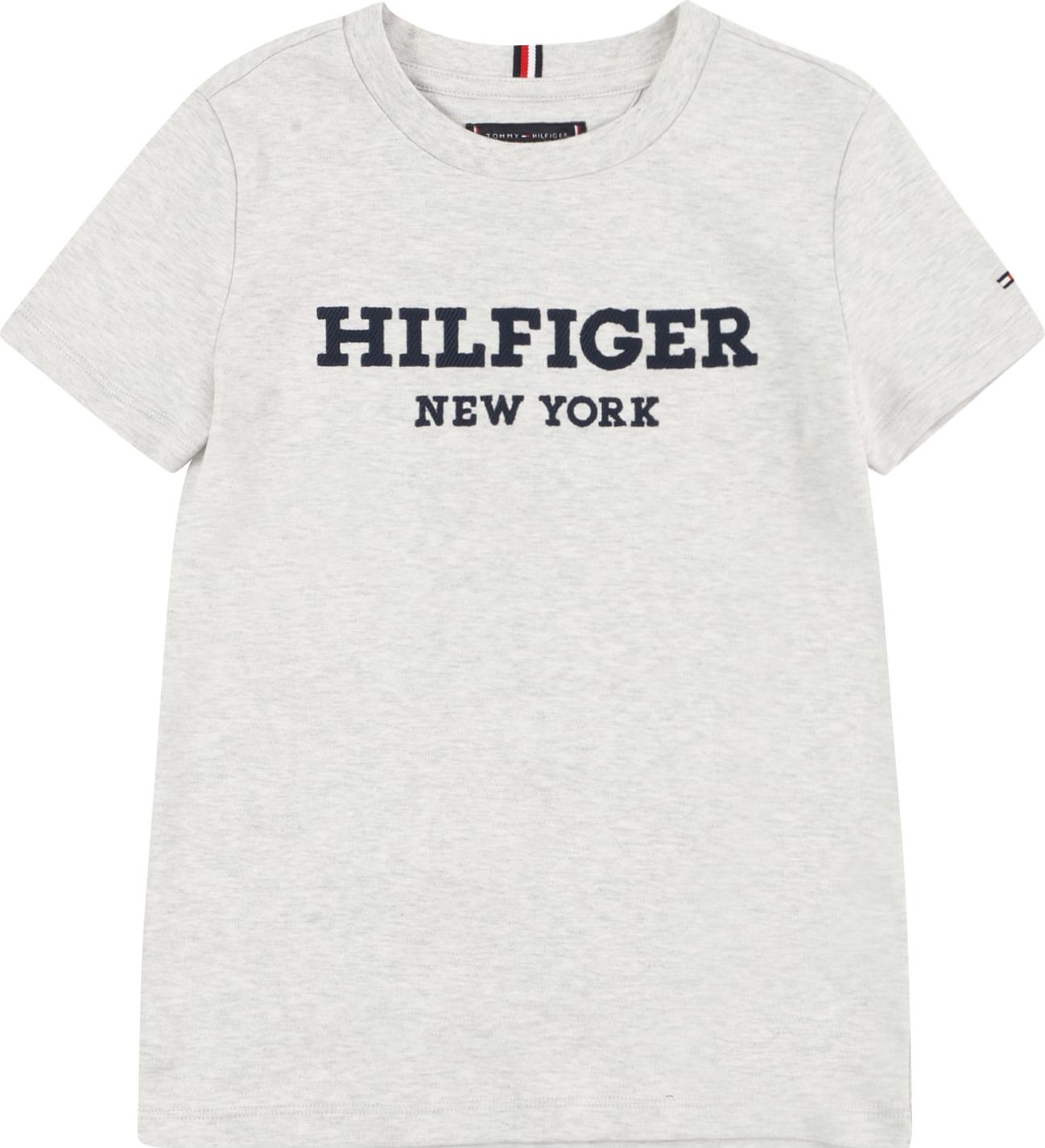 Tričko Tommy Hilfiger světle šedá / černá