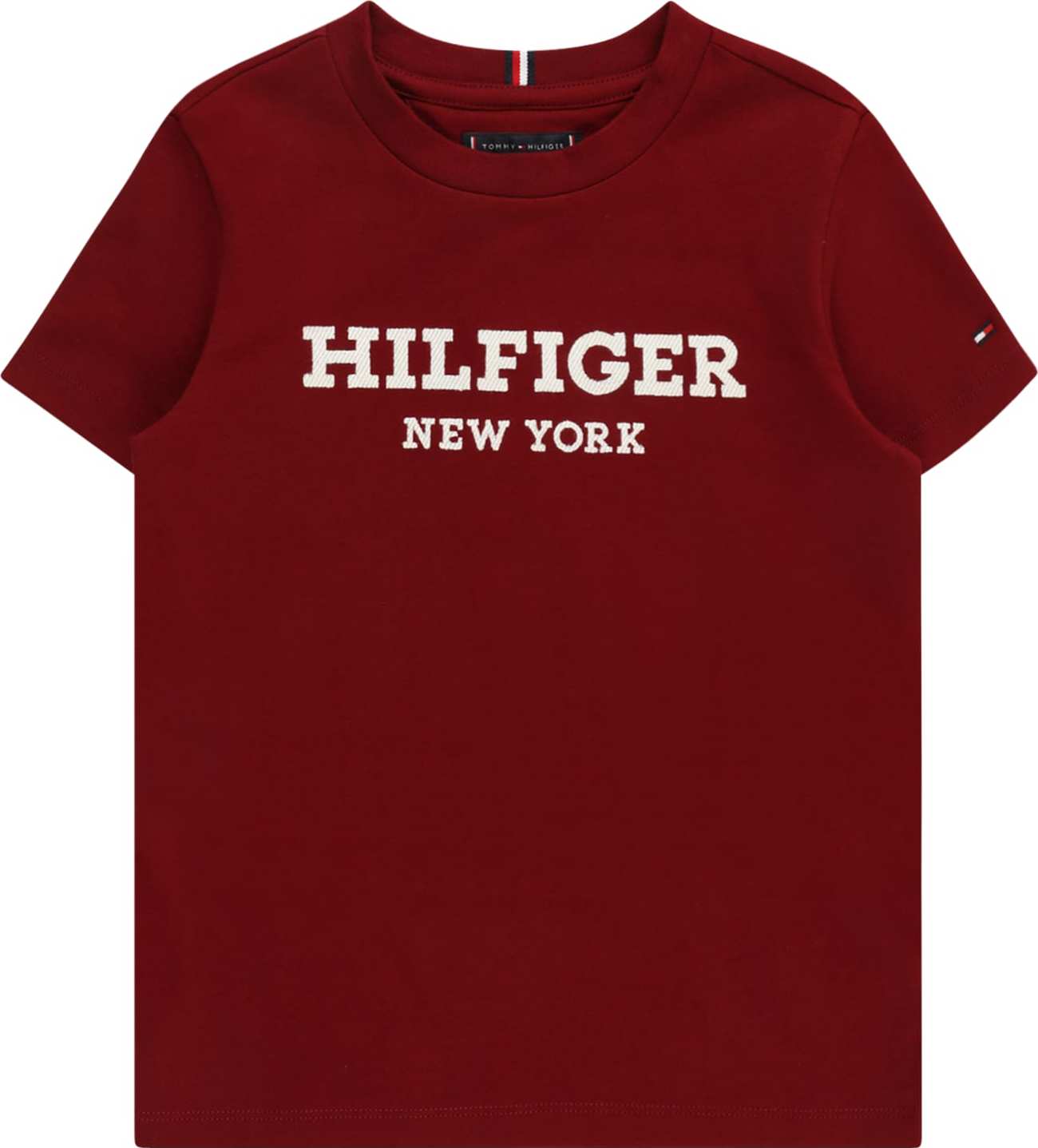 Tričko Tommy Hilfiger tmavě červená / bílá
