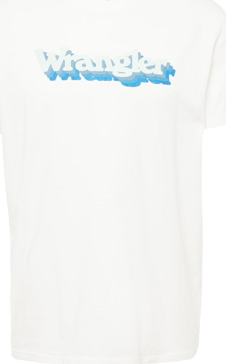 Tričko Wrangler modrá / pastelově zelená / bílá